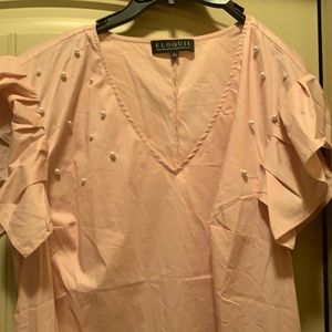 Eloquii Pearl Stud Pink Dress